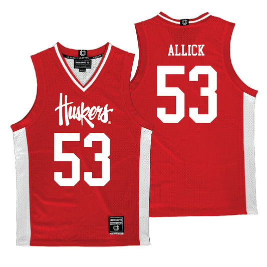 Nebraska Men's Basketball Red Jersey - Josiah Allick | #53