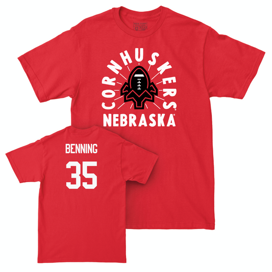 Red Football Cornhuskers Tee  - Caleb Benning