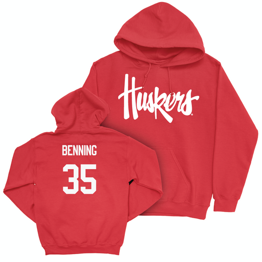 Red Football Huskers Hoodie  - Caleb Benning