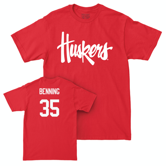 Red Football Huskers Tee  - Caleb Benning