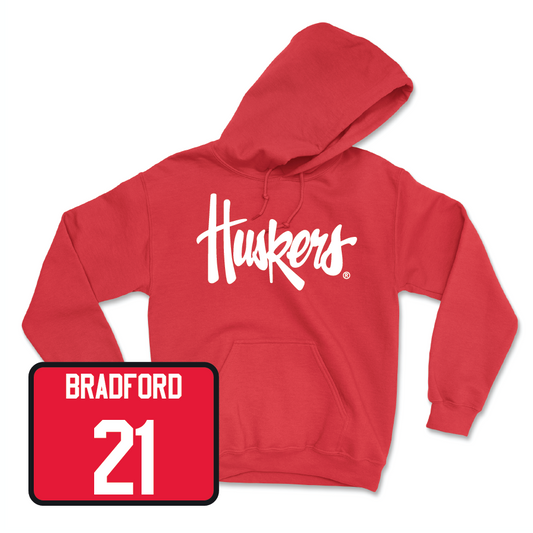Red Baseball Huskers Hoodie - Clay Bradford
