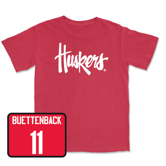 Red Baseball Huskers Tee - Max Buettenback
