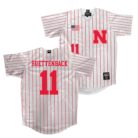 Nebraska Baseball White Jersey - Max Buettenback | #11