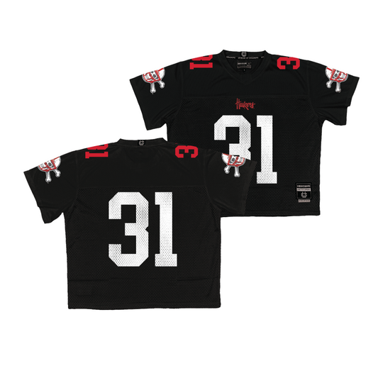 Nebraska Throwback Black Football Jersey - Mario Buford