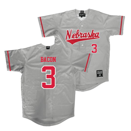 Nebraska Softball Grey Jersey - Bella Bacon | #3
