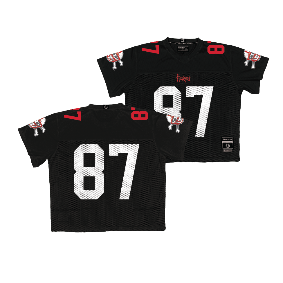 Nebraska Throwback Black Football Jersey - Nate Boerkircher