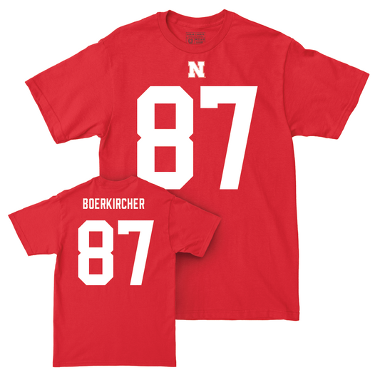 Nebraska Football Red Shirsey Tee - Nate Boerkircher | #87