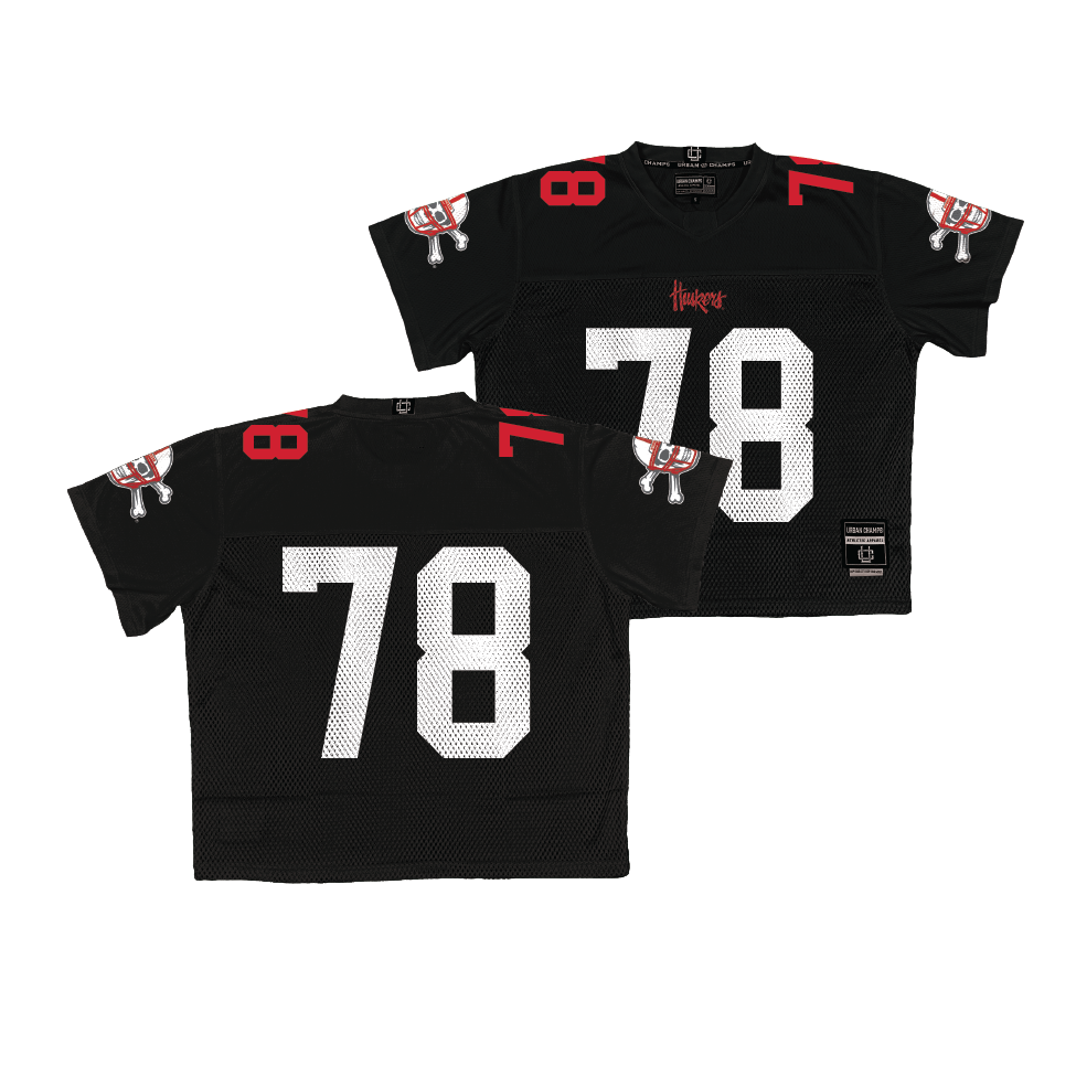 Nebraska Throwback Black Football Jersey - Jacob Brandl