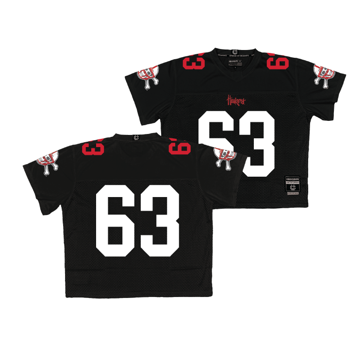 Nebraska Throwback Black Football Jersey - Grant Brix