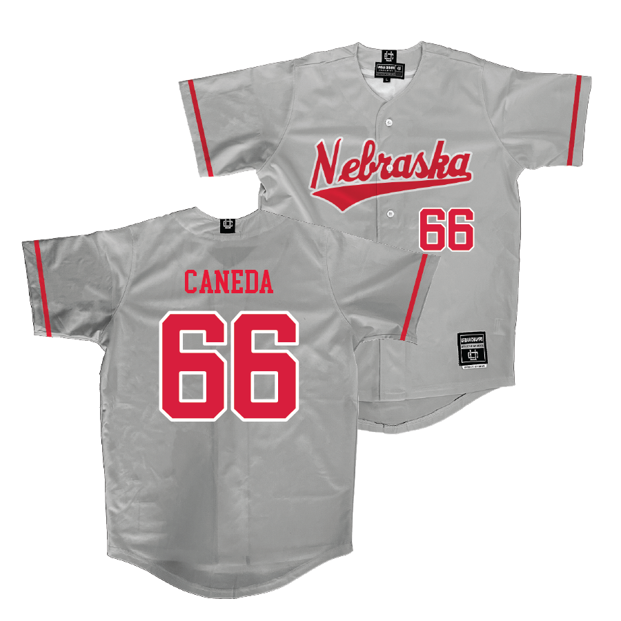 Nebraska Softball Grey Jersey - Katelyn Caneda | #66