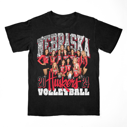 EXCLUSIVE RELEASE: Nebraska Women's Volleyball 2024 Team Tee - Black