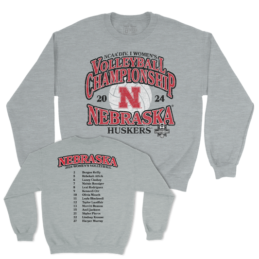 Nebraska Women's Volleyball 2024 Championship Weekend Sport Grey Crew