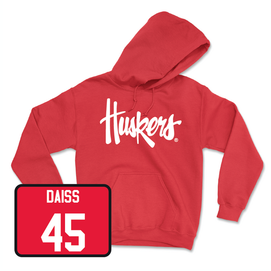 Red Baseball Huskers Hoodie - Casey Daiss