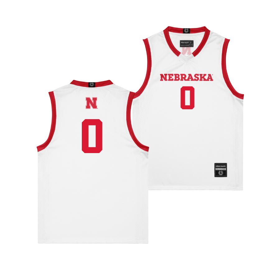 Nebraska Men's Basketball White Jersey - Connor Essegian