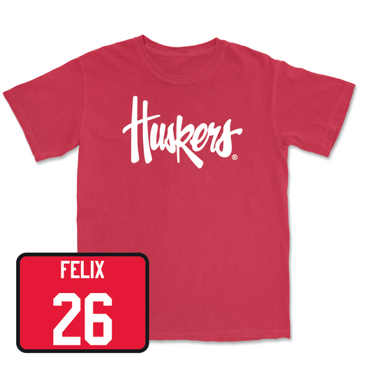 Red Softball Huskers Tee  - Alina Felix