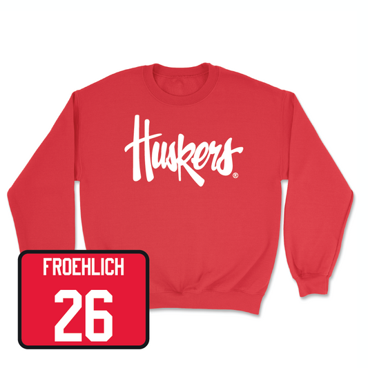 Red Baseball Huskers Crew - Kyle Froehlich