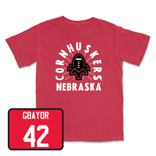 Red Football Cornhuskers Tee