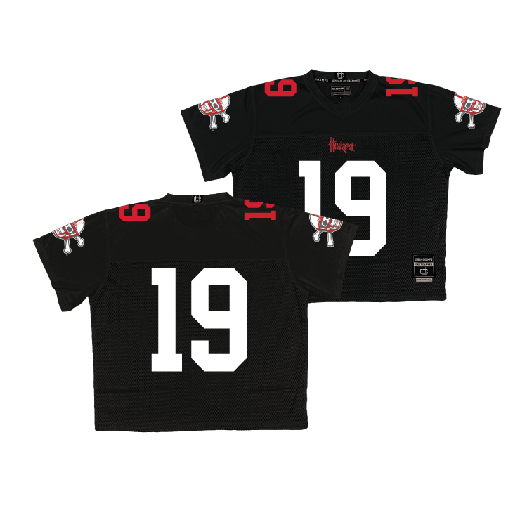 Nebraska Throwback Black Football Jersey - Jalyn Gramstad