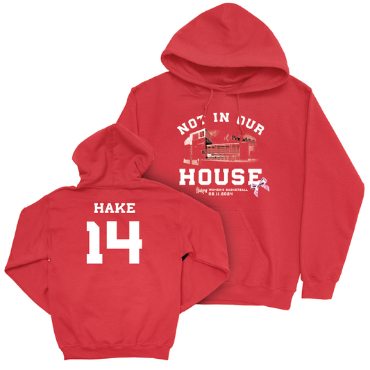 Women's Basketball Not In Our House Red Hoodie - Callin Hake | #14