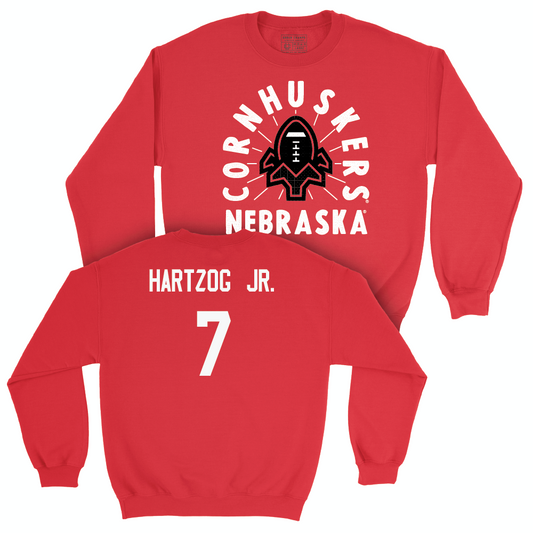 Red Football Cornhuskers Crew - Malcolm Hartzog Jr | #7