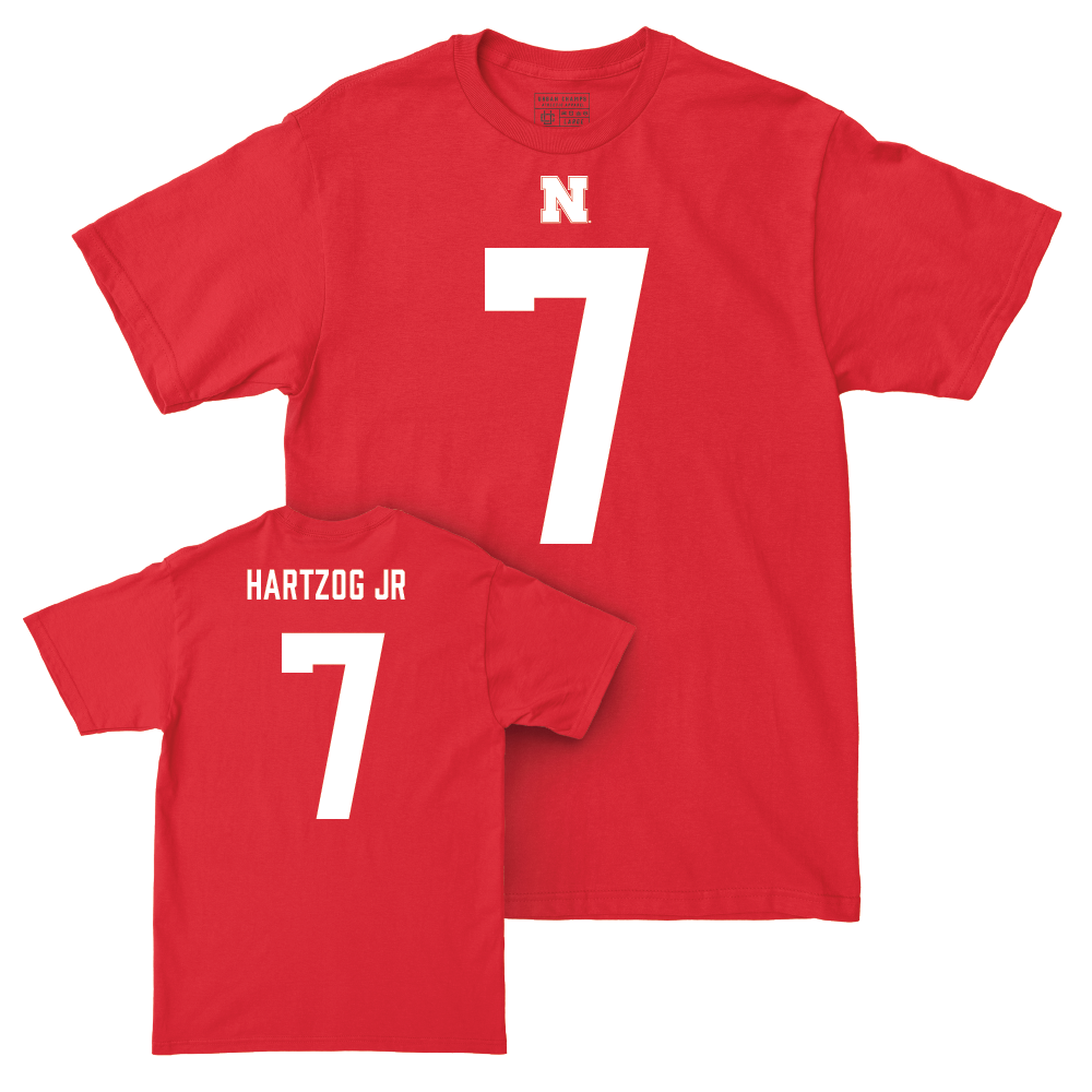 Nebraska Football Red Shirsey Tee - Malcolm Hartzog | #7