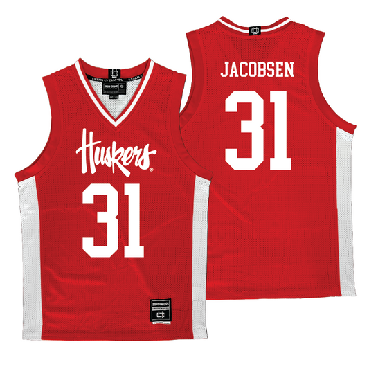 Nebraska Men's Basketball Red Jersey - Cale Jacobsen | #31