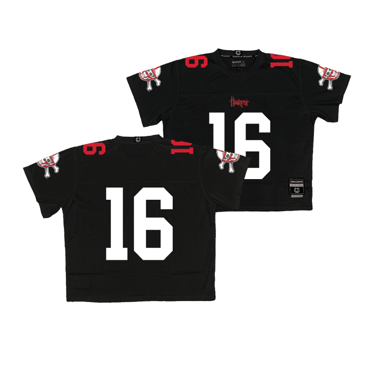 Nebraska Throwback Black Football Jersey - Elijah Jeudy