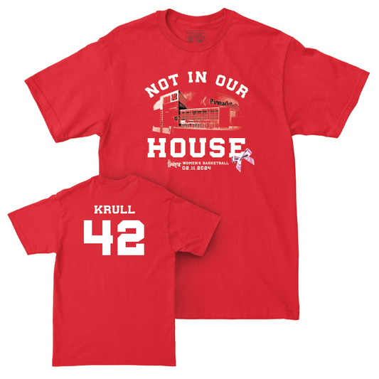 Women's Basketball Not In Our House Red Tee - Maddie Krull | #42