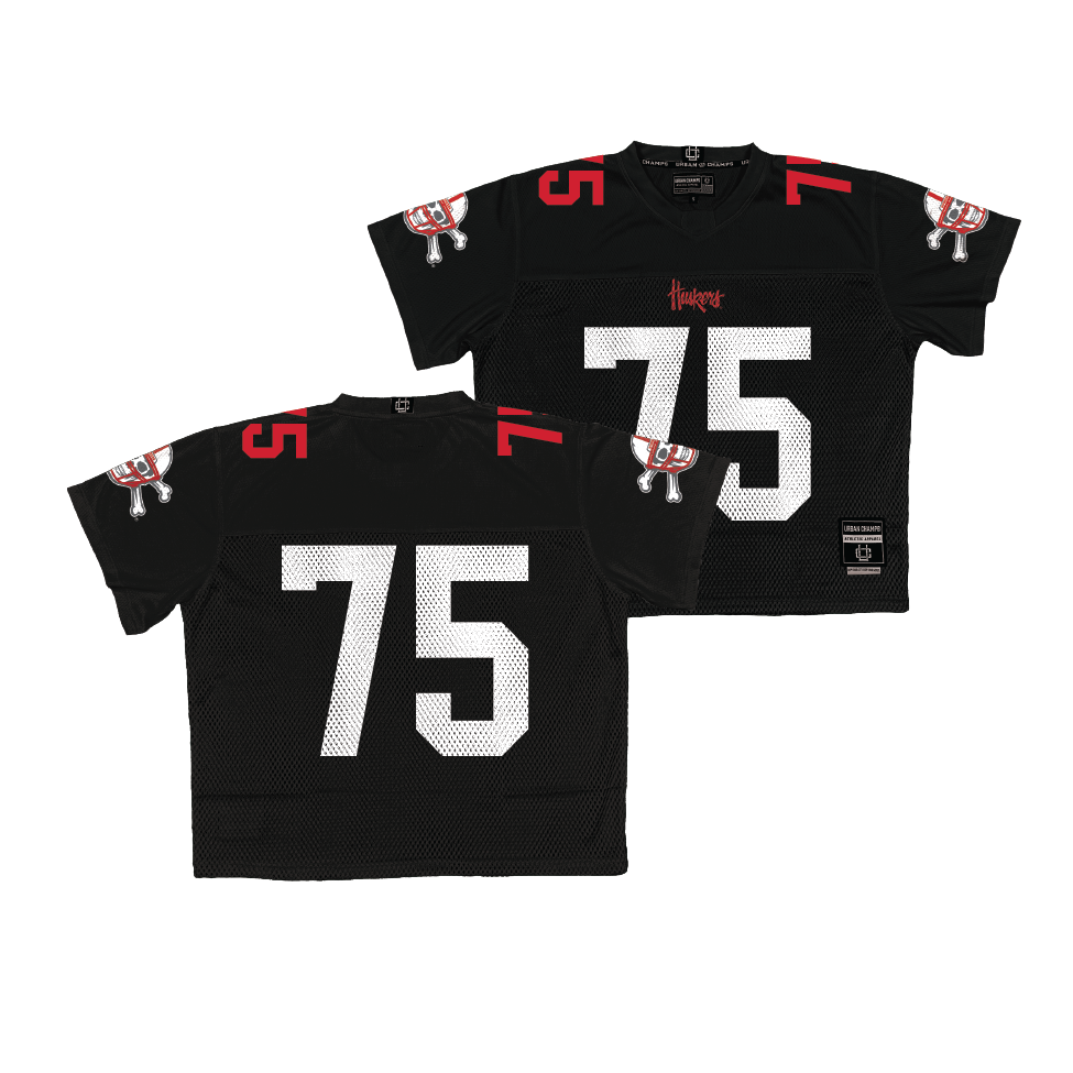 Nebraska Throwback Black Football Jersey - Tyler Knaak