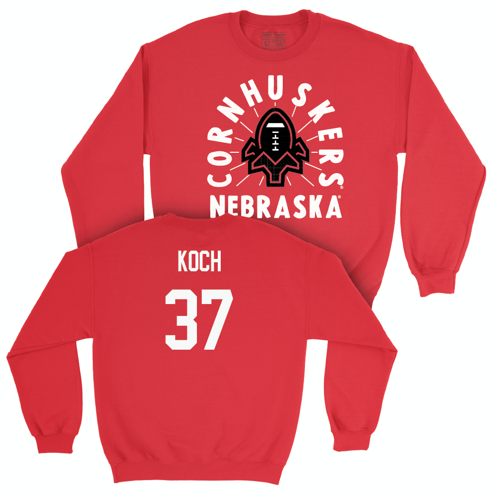 Red Football Cornhuskers Crew  - Kamdyn Koch