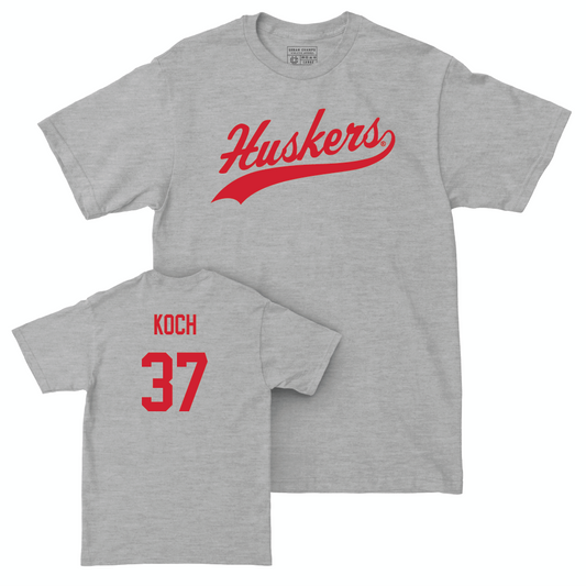 Sport Grey Football Script Tee  - Kamdyn Koch