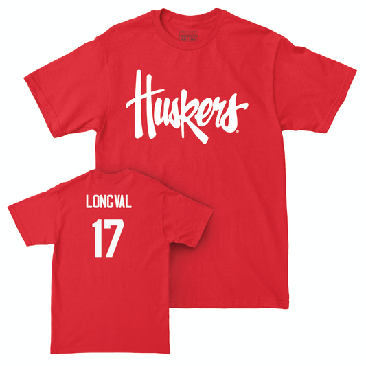 Red Football Huskers Tee  - Luke Longval