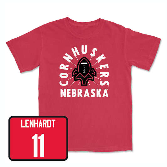 Red Football Cornhuskers Tee  - Cameron Lenhardt