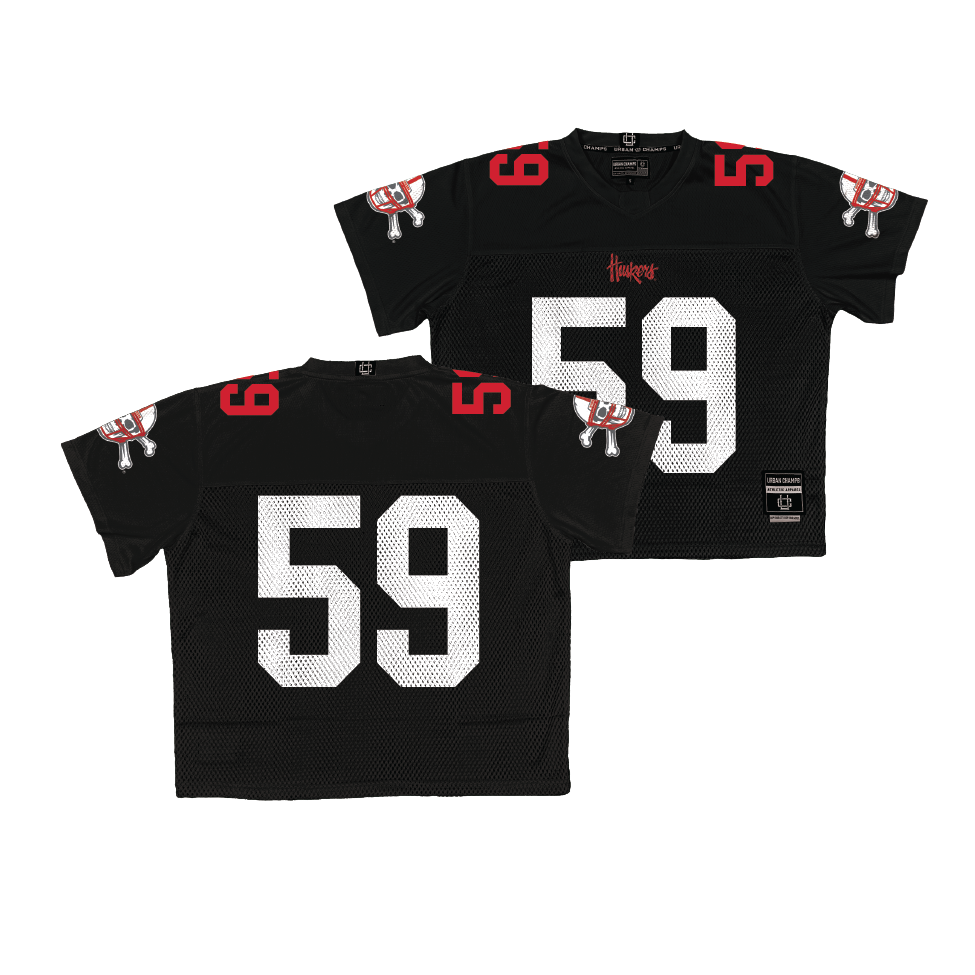 Nebraska Throwback Black Football Jersey - Henry Lutovsky