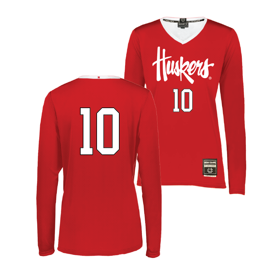 Red Nebraska Women's Volleyball Jersey - Olivia Mauch