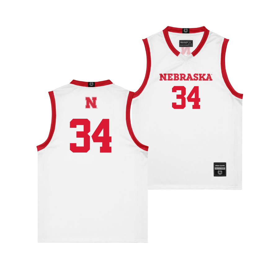 Nebraska Men's Basketball White Jersey - Braxton Meah