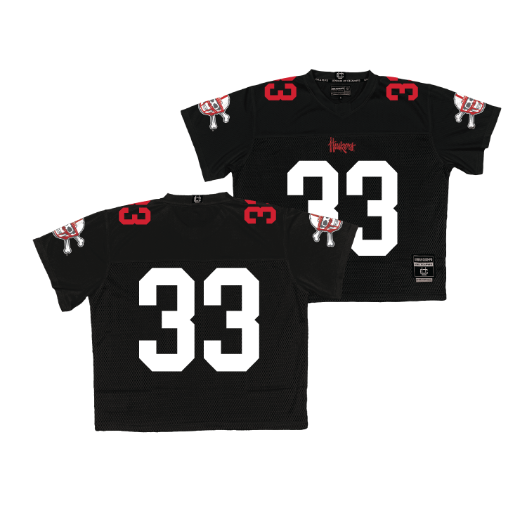 Nebraska Throwback Black Football Jersey - Micah Mazzccua