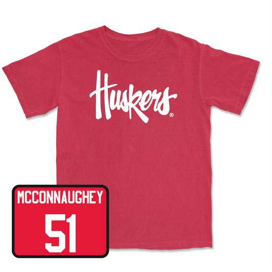 Red Baseball Huskers Tee - Mason McConnaughey