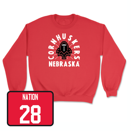 Red Football Cornhuskers Crew - Ethan Nation
