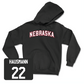 Black Football Nebraska Hoodie 3 Youth Large / Ashton Hausmann | #22