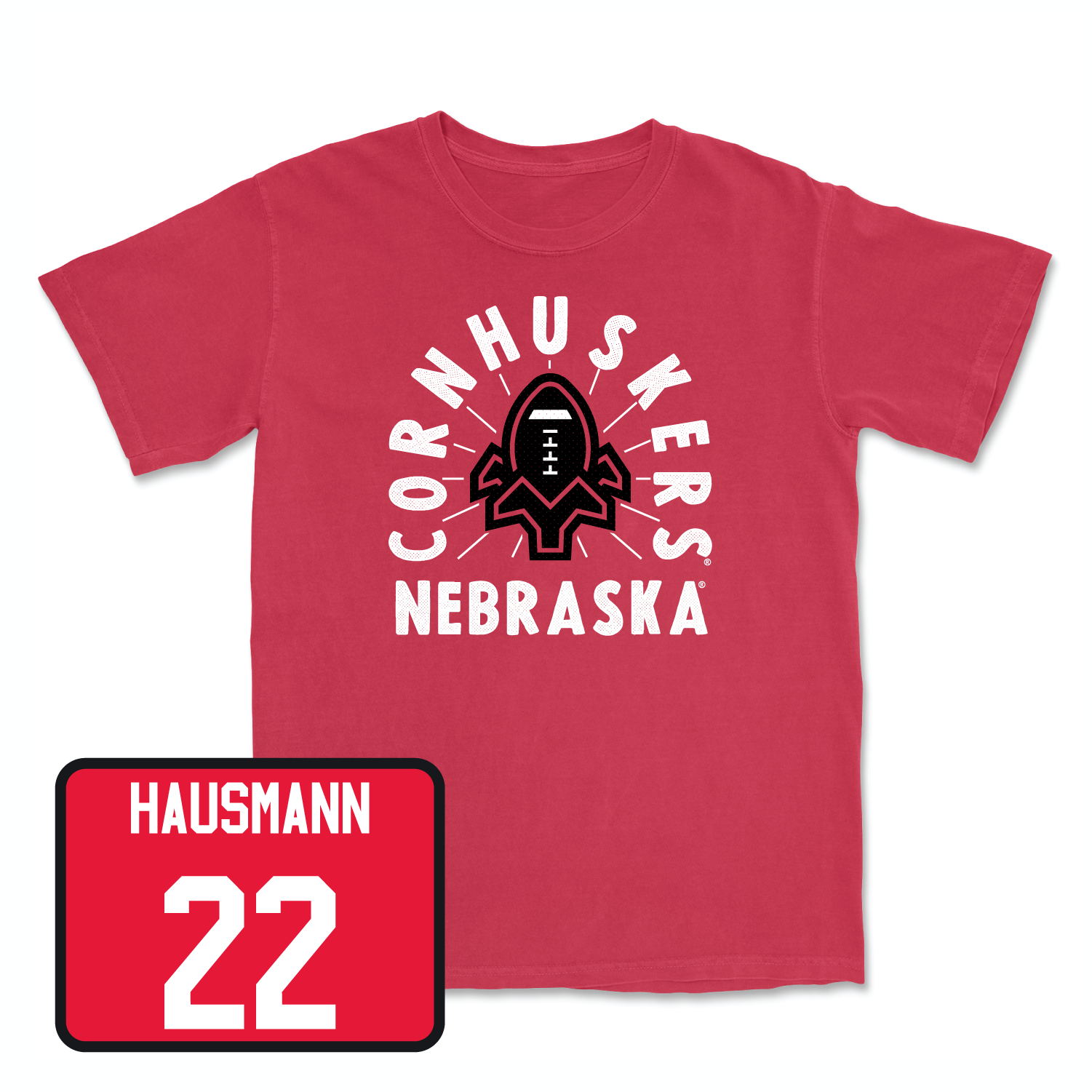 Red Football Cornhuskers Tee 3 2X-Large / Ashton Hausmann | #22