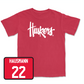 Red Football Huskers Tee 3 Youth Large / Ashton Hausmann | #22