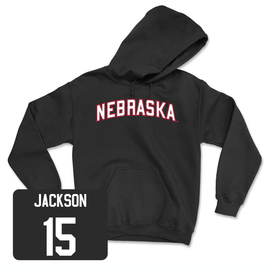 Black Women's Volleyball Nebraska Hoodie Youth Small / Andi Jackson | #15