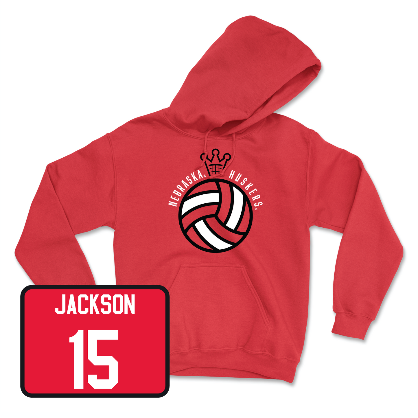 Red Women's Volleyball Crown Hoodie X-Large / Andi Jackson | #15