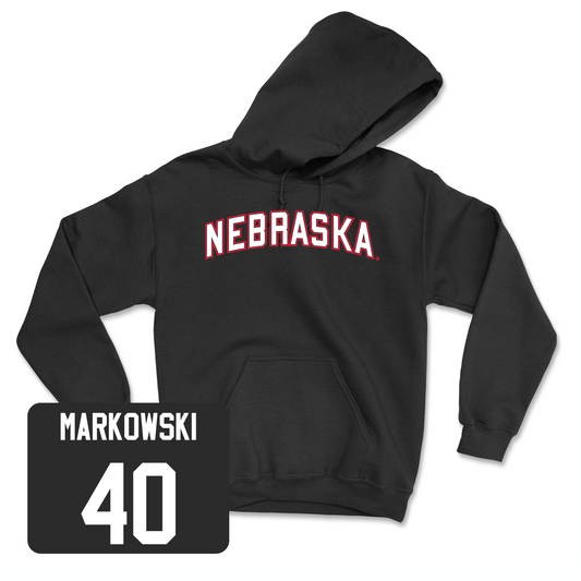 Black Women's Basketball Nebraska Hoodie Youth Small / Alexis Markowski | #40