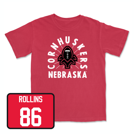 Red Football Cornhuskers Tee Youth Small / Aj Rollins | #86