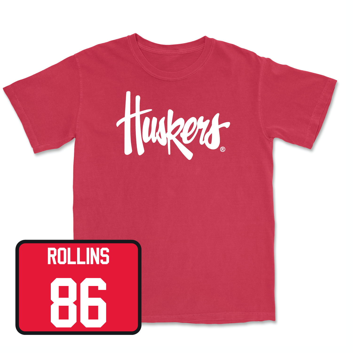 Red Football Huskers Tee Small / Aj Rollins | #86