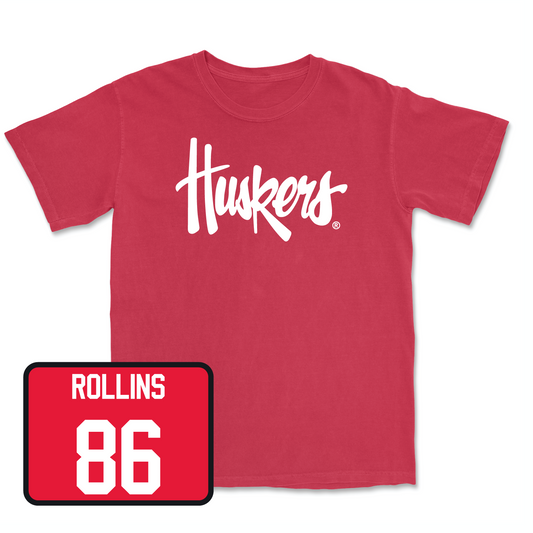 Red Football Huskers Tee Youth Small / Aj Rollins | #86