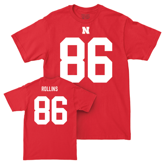 Nebraska Football Red Shirsey Tee - Aj Rollins | #86 Youth Small