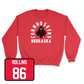 Red Football Cornhuskers Crew Youth Large / Aj Rollins | #86